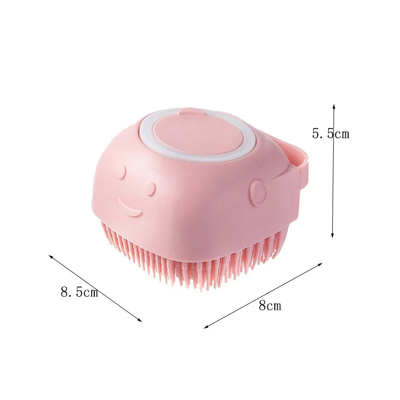 CleanPaws 2-in-1 Silicone Pet Bath Brush with Shampoo Dispenser for Dogs & Cats