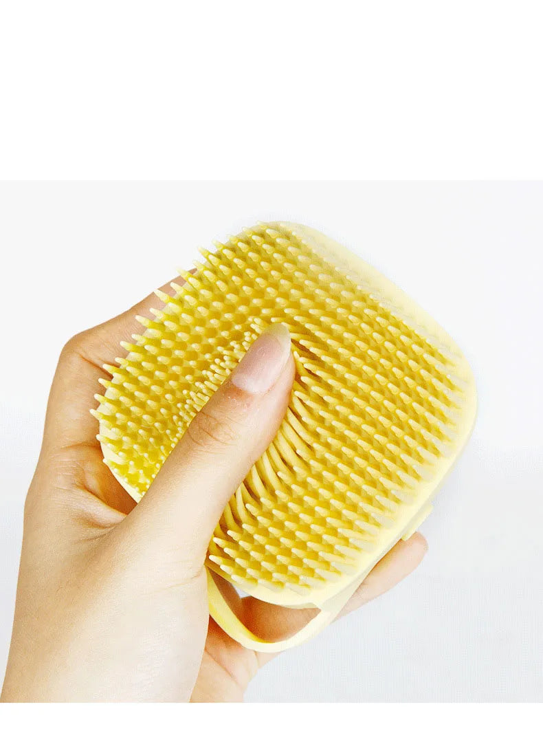 CleanPaws 2-in-1 Silicone Pet Bath Brush with Shampoo Dispenser for Dogs & Cats