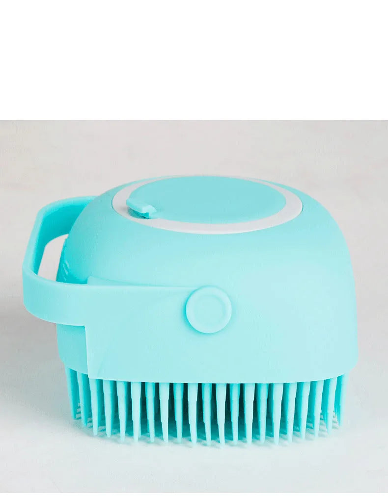CleanPaws 2-in-1 Silicone Pet Bath Brush with Shampoo Dispenser for Dogs & Cats