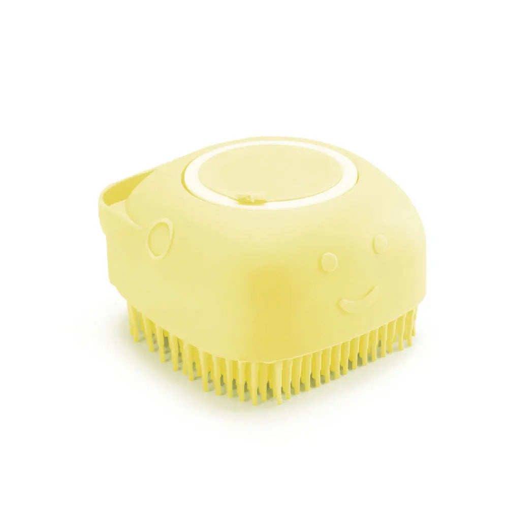 CleanPaws 2-in-1 Silicone Pet Bath Brush with Shampoo Dispenser for Dogs & Cats